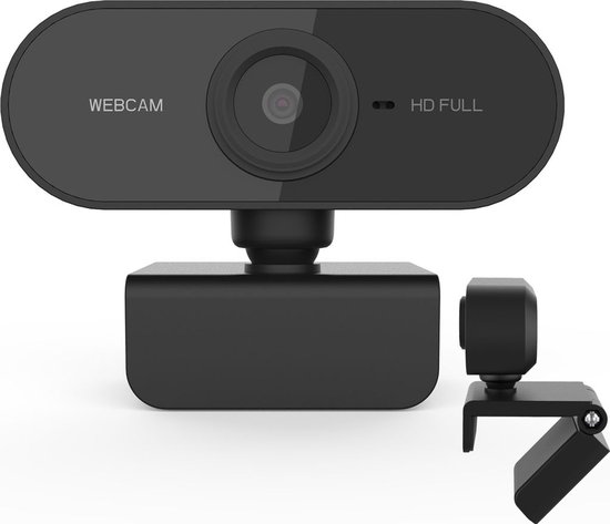 Full HD 1080P webcam, USB-interface, mini-pc webcam met microfoon, flexibele draaifunctie, geschikt voor pc, laptop, desktop en gaming.