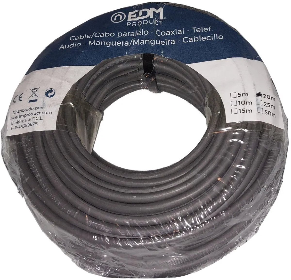 Kabel EDM Zwart 20 m
