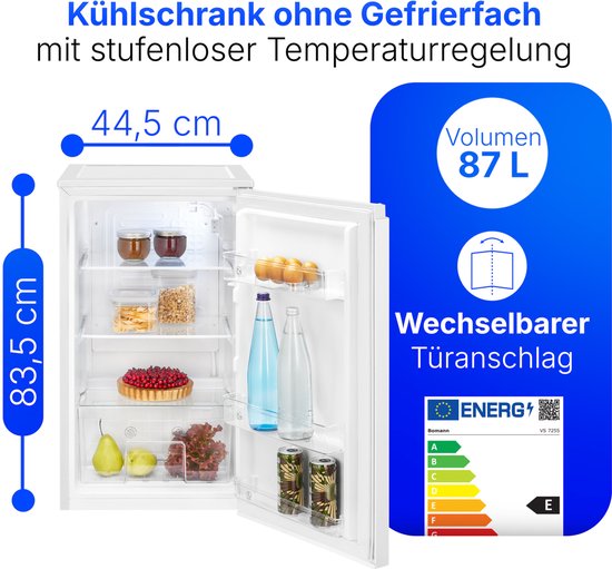 Bomann VS 7255 - Koelkast - Tafelmodel - 87 Liter - LED verlichting - Wit van bomann — afbeelding 5