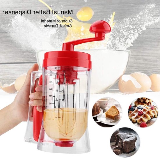 Batter Dispenser Hand Held Manual Pancake Cupcake Machine Cream Cake Mixer Baking Tools with Scale Label Kitchen Essential Tools — afbeelding 2