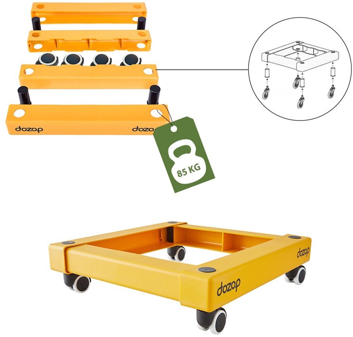 Pack and Move - Transportkar op wielen - 50 x 50 x 14 cm - Verhuizing - 85 KG max - Ultra robuust