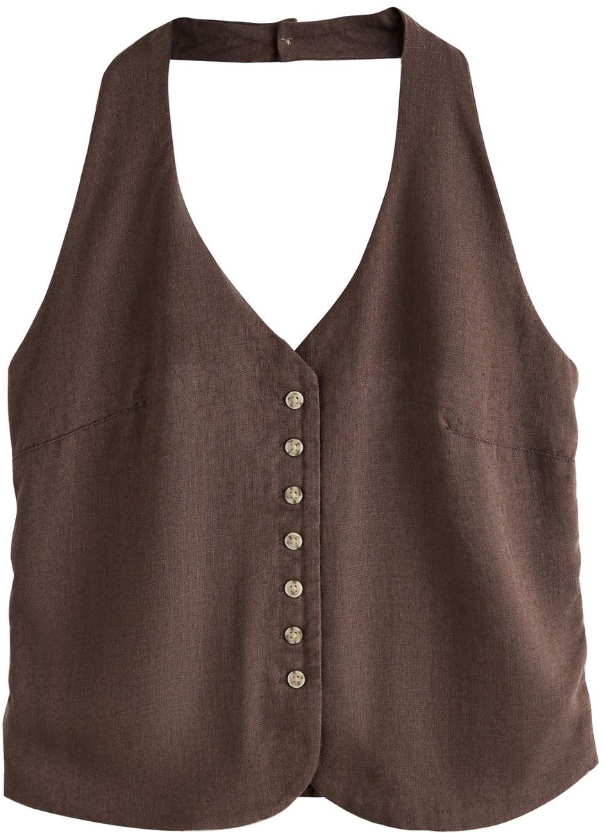 Next Gilet met halternek en linnen
