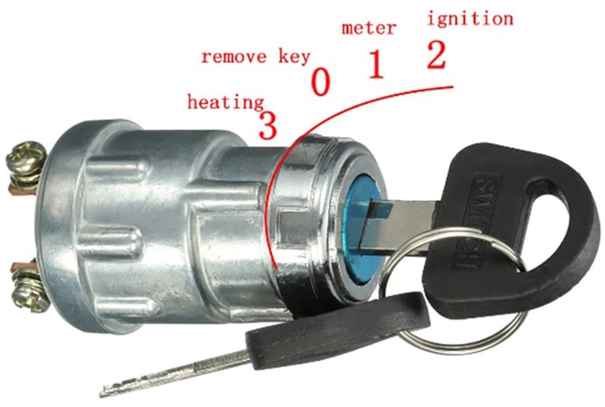 Allecto - Contactslot 3Pin Lock - Motor Start Schakelaar - Geschikt voor Auto's - Compact formaat - Met 2 Sleutels - Voor Vorkheftrucks en Vrachtwa...
