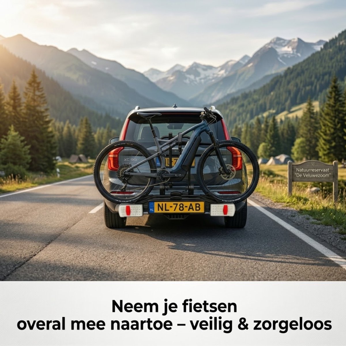 Outbee Fietsendrager - Fietsendrager electrische fietsen 2 - Fietsendrager trekhaak - Met Kentekenplaathouder - Zwart – foto 3