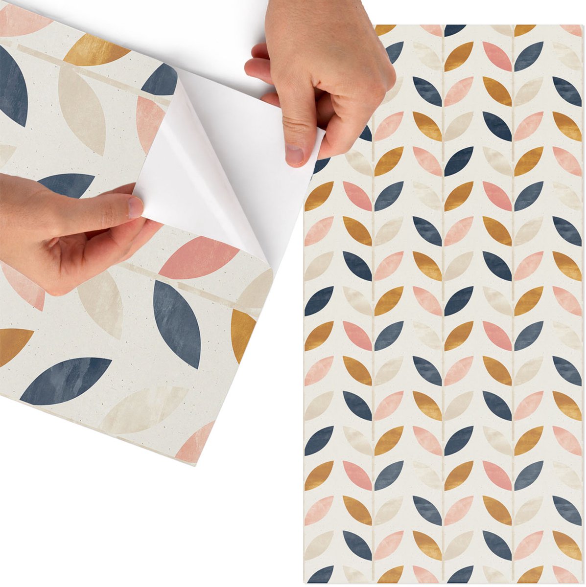 Tulup Meubelfolie - Bladpatroon Meubelfolie Zelfklevend - 50x100 cm - Beige Meubelfolie - Meubelfolie Zelfklevend - Scandinavisch Meubelfolie - Wrapfolie Keuken - Wanddecoratie - Achtergronden en patronen