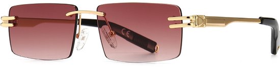 Zonnebril-Retro Zonnebril - Rechthoekige Small Frame Eyewear - Unisex Luxe Vintage Bril - UV400 Bescherming - Ultralicht 20g met Metalen Pootjes - Transparante Gekleurde Glazen — afbeelding 5