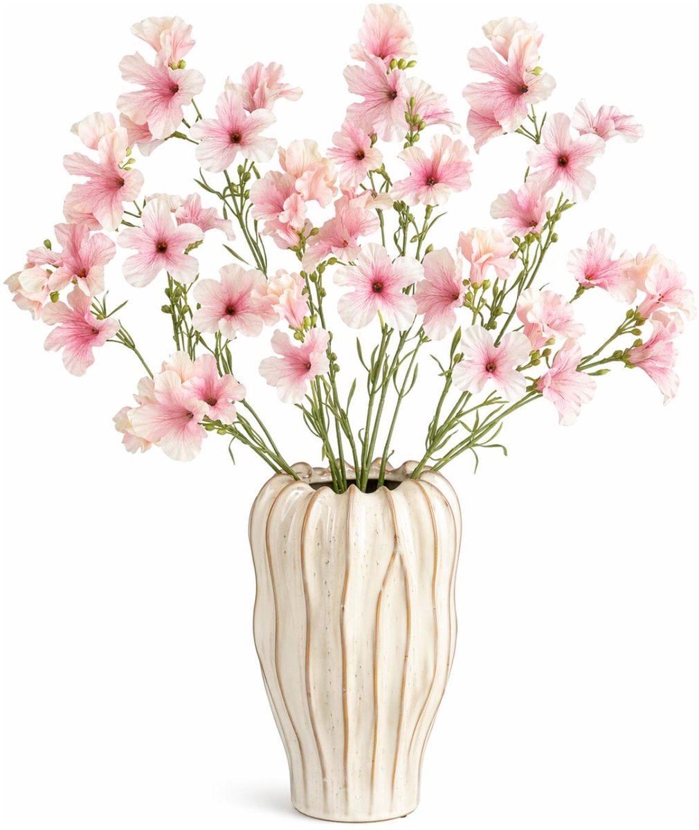 Mica Decorations Kunstbloem Petunia Floral - 10x - H89 cm - roze - kunststof - stelen kunstbloemen - boeket - rozen bloemetjes