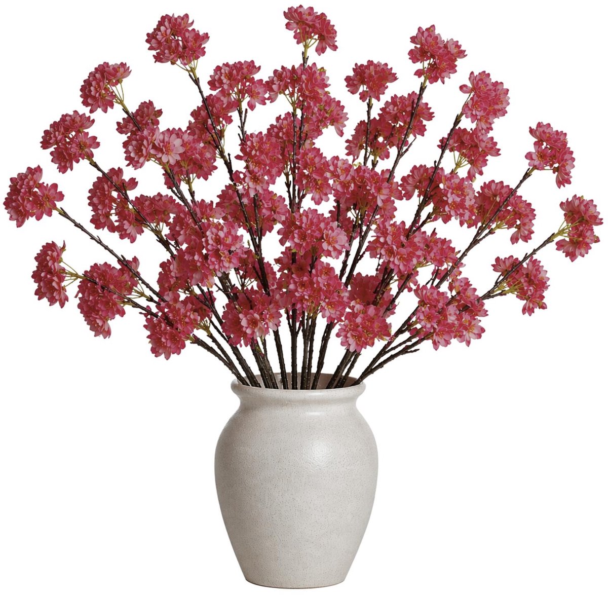 Mica Decorations Kunstbloem Bloesem Floral - 12x - H106 cm - roze - kunststof - stelen kunstbloemen - boeket - bloemetjes