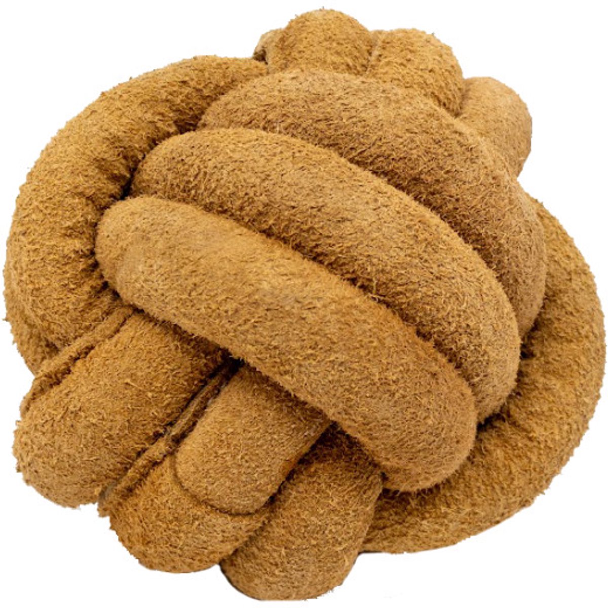 NATURALS Huggle Hide Knotted Bal Hondenspeelgoed - Lederen bal - 100% Natuurlijk - Maat: S - Ø ca. 6 cm - Geschikt voor kleine honden