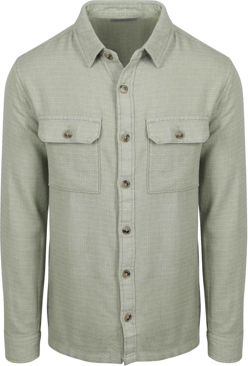 Suitable Overshirt Structure Groen - Maat XXL - Heren