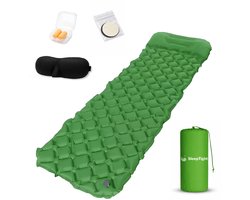 Sleeptight Slaapmat Zelfopblazend - Luchtbed met ingebouwde voetpomp - Camping matras - 200cm - Slaapmasker Oordopjes & Reparatiekit