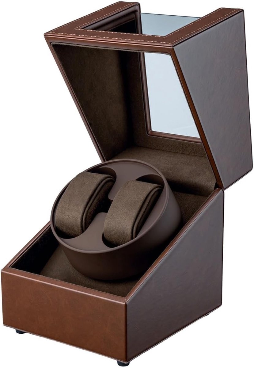 Dubbele Horloge Winder voor 2 Automatische Horloges, Stille Rotatie, Acryl Display Case, USB Type C, Luxe Presentatie Box