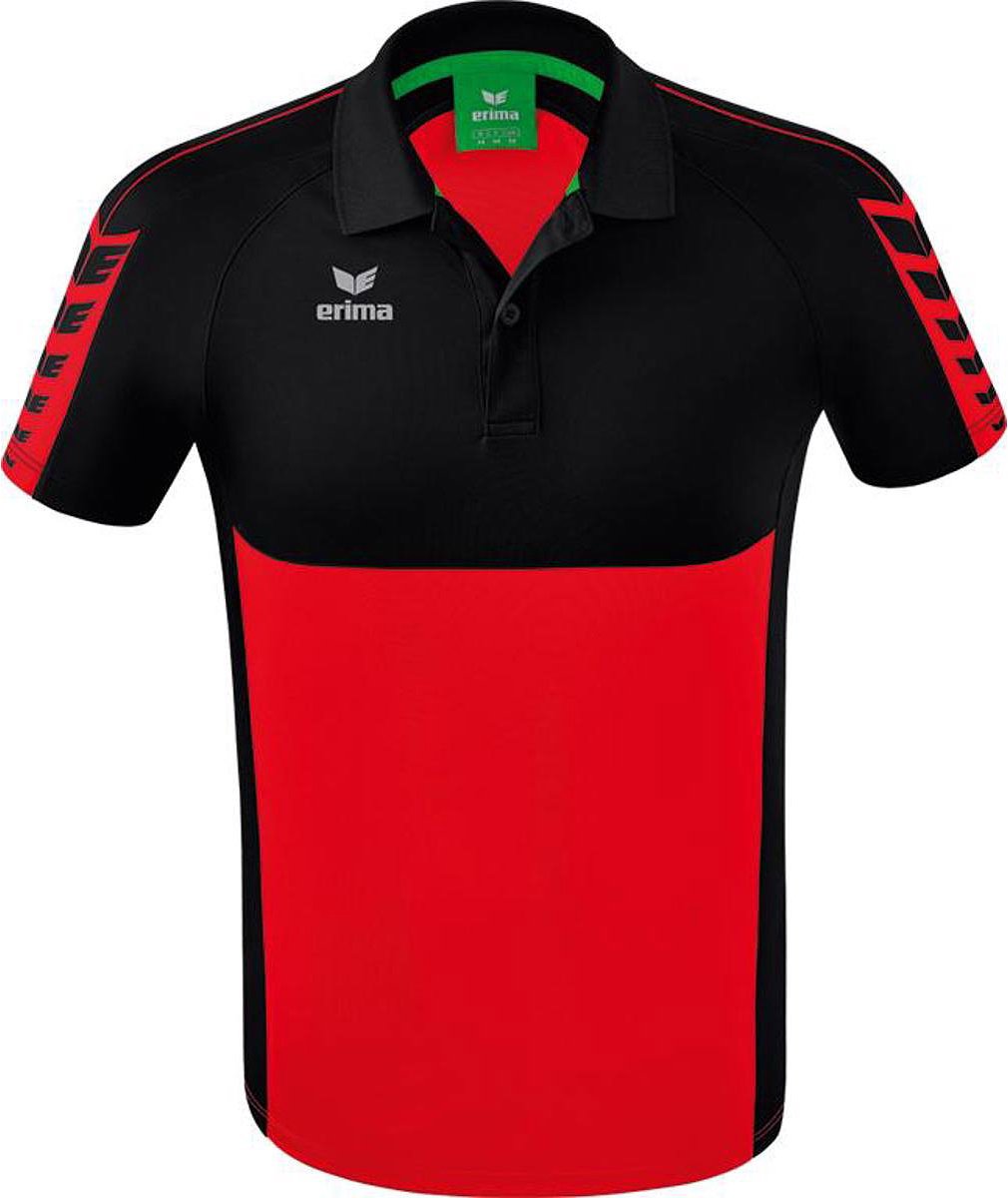 Erima Six Wings Polo Heren - Rood / Zwart | Maat: 3XL