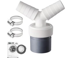 Dubbele Y-adapter voor afvoer met slangklem, aansluitingen van 18-24 mm en 40 mm buis, ideaal voor vaatwasser, wasmachine en droger (3 stuks)