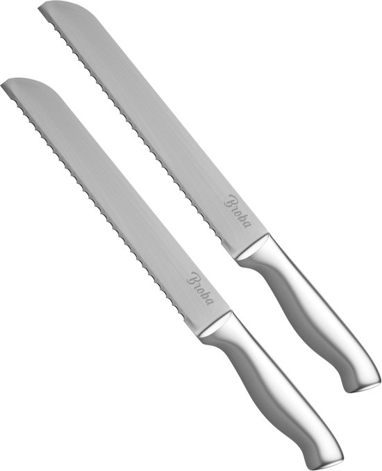 Foto: Broodmes gekarteld kartelmes brood mes 2 pack met rvs handvat
