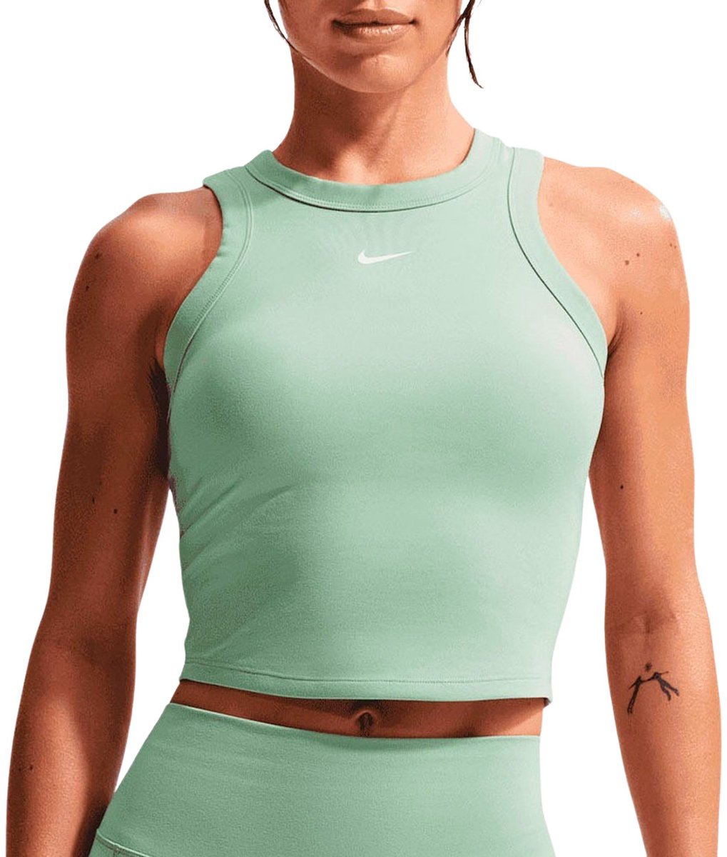 Nike One Fitted Dri-FIT Cropped Tanktop Dames Groen