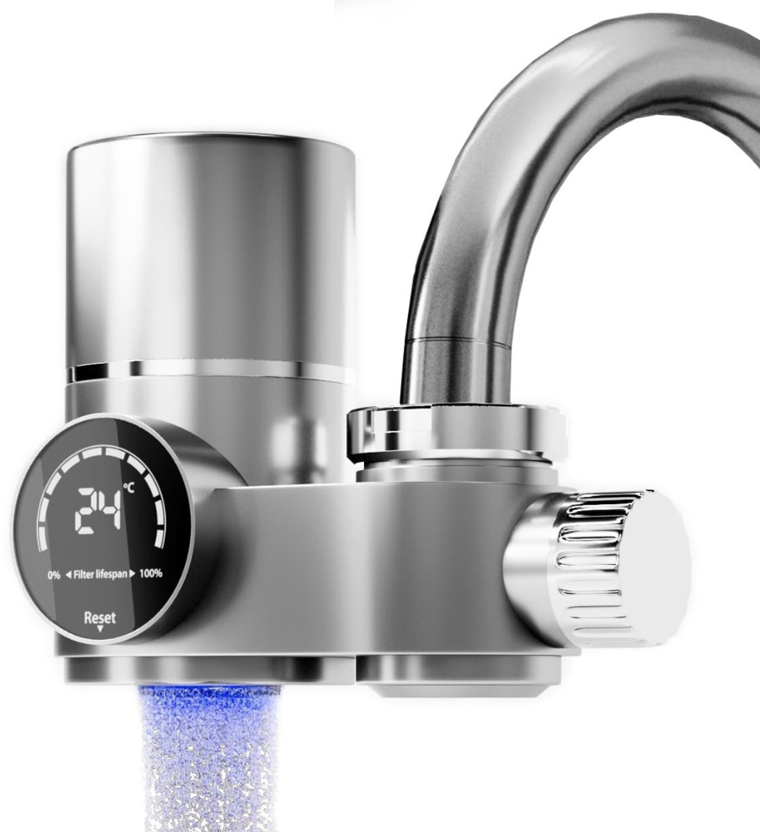 YOR® Waterfilter kraan - Waterfilter - Zilver - 14cm x 7cm x 11cm
