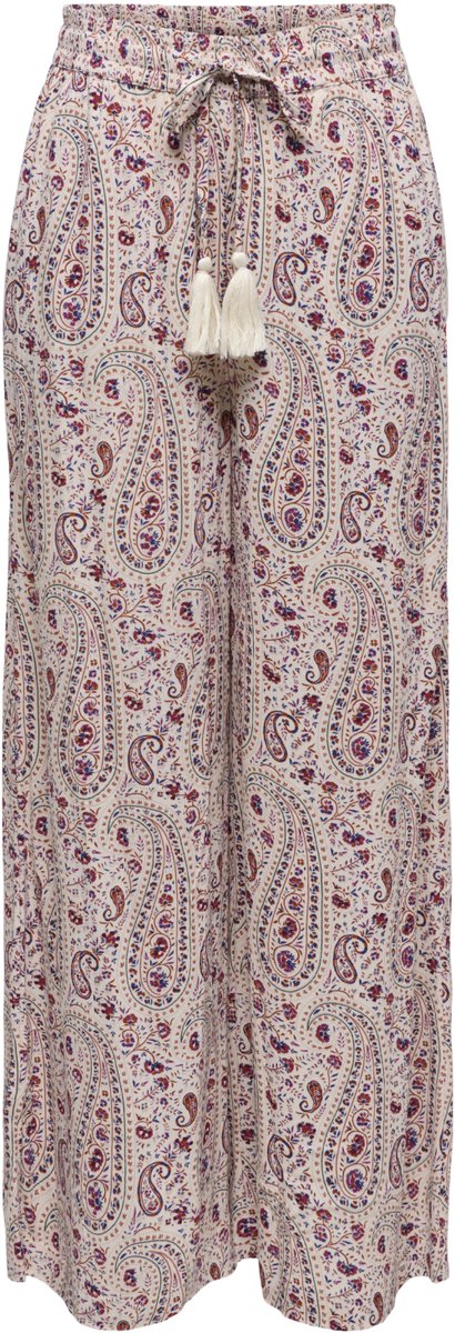 Jacqueline de Yong Broek Jdygaby Life Mw Wide Pant Wvn 15370077 Cloud Dancer/34-02-26 Big Paisley Dames Maat - W30 X L32