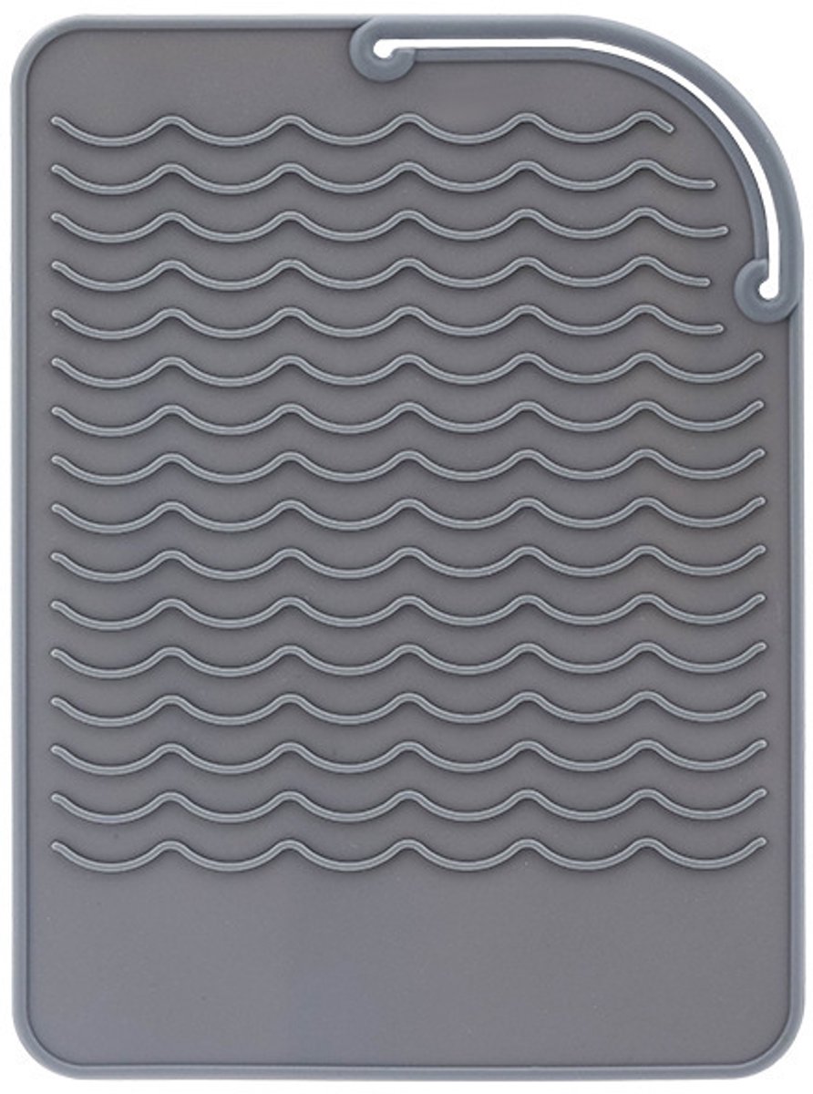 Siliconen hittebestendige pads - Hittebestendige pads voor krultangen, stijltangen en stijltangen Haartools - Hittebestendige pads voor stijltangen - Siliconen beschermpads - Voor thuis, kapsalon - Grijs - 8,5" x 6,3"