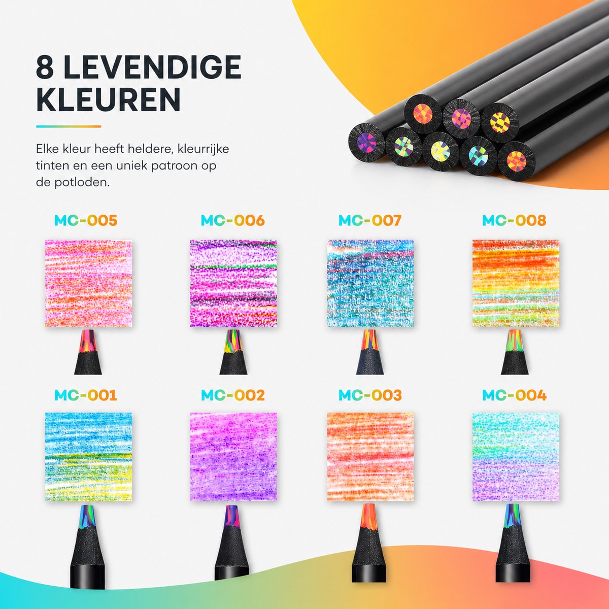 BOTC Kleurpotloden - Set van 12 Stuks - Kunstbenodigdheden - Voorgeslepen - Tekenset voor Volwassenen en Kinderen — afbeelding 9