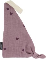 Louka Speendoekje driehoek hydrofiel hartjes mauve - paars - speenknuffel