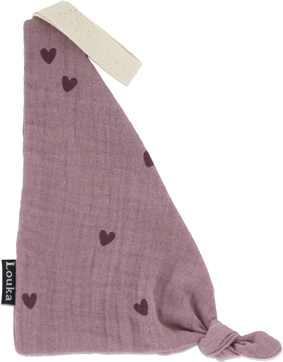 Louka Speendoekje driehoek hydrofiel hartjes mauve - paars - speenknuffel