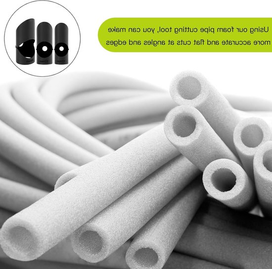 Set van 3 Foam Tube Cutter en Isolatie Templates voor 15mm, 22mm en 28mm Koperen Buizen, Inclusief Rubber Handvatten en Gereedschap voor Isolatiebewerking van Merkloos — afbeelding 3