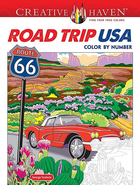 Creative Haven- Creative Haven Road Trip USA Color by Number - cover