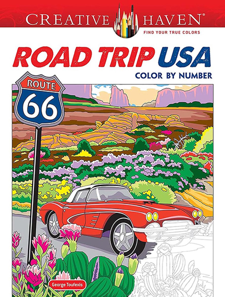 Creative Haven- Creative Haven Road Trip Usa Color By Number