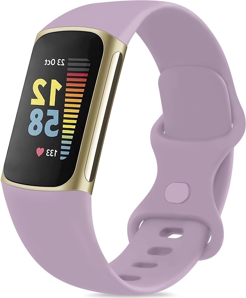 Zachte Sport Vervangband voor Fitbit Charge 5 en Charge 6, Geschikt voor Mannen en Vrouwen, Paars, Klein, Duurzaam en Comfortabel