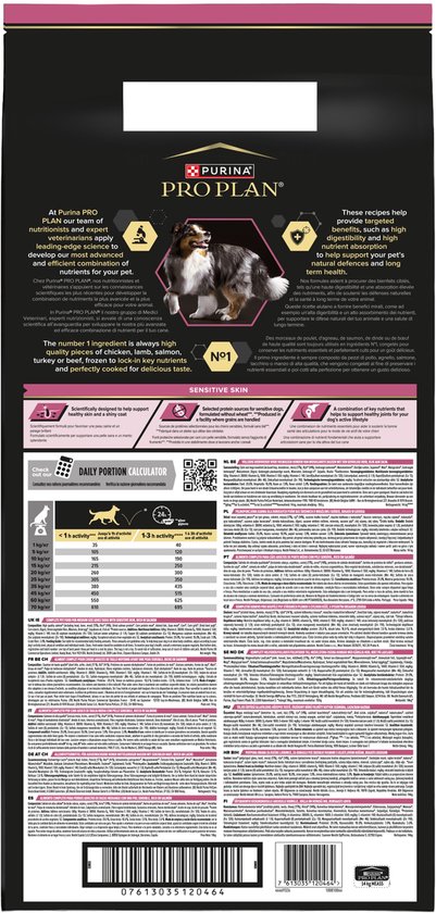 PURINA® PRO PLAN® Sensitive Skin Medium Adult - Hondenvoer - Zalm - 14 kg