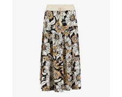 TwoDay dames maxi rok met bloemenprint beige zwart - Maat M