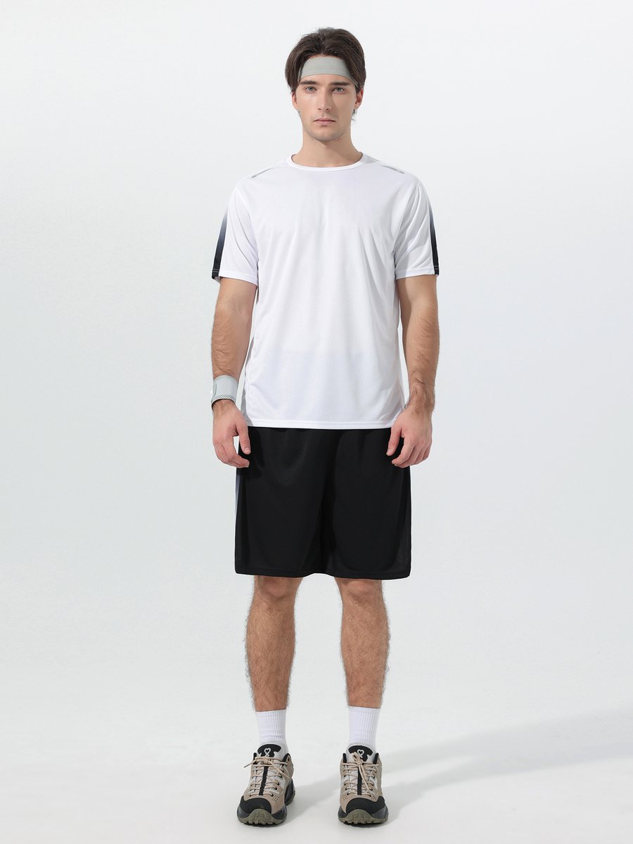 YOUTHUP Heren Contrastkleur Sportset - Rond Hals T-shirt met Korte Broek - L