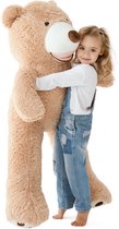 Grote Teddybeer 100 cm – Knuffelbeer XXL Beige – Zachte Pluche Knuffel – CE – Cadeau voor Kinderen & Volwassenen
