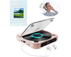 Bluetooth CD-speler - Draagbare CD-speler - Hi-Fi Geluidskwaliteit - 2000mAh Oplaadbare Batterij - 6 Uur Speeltijd - 2.4GHz Bluetooth - Met Anti-schok Technologie - Lichtgewicht 280g - Roze