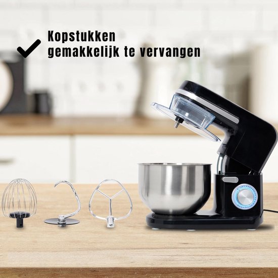 YOR® Mixer met mengkom - Mixer - Mixer met mengkom keukenmachine - Zwart - ‎37cm x 24cm x 32cm; 4.4 kg van Merkloos — afbeelding 3