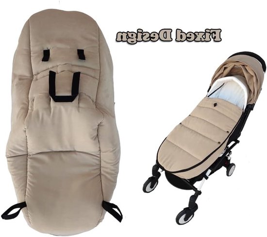 Dikke Voetenzak voor Kinderwagens, Geschikt voor Babyzen YOYO, Stokke en Bugaboo, Weerbestendig en Gemakkelijk Schoon te Maken (Beige) — afbeelding 2