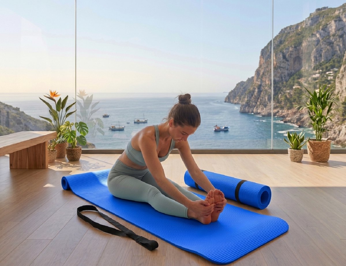 Bobbel Home Luxe Yogamat - 1cm Extra Dik - NBR Antislip - Fitnessmat voor Yoga, Pilates & Home Workout - 180x60cm - Blauw thumbnail 3