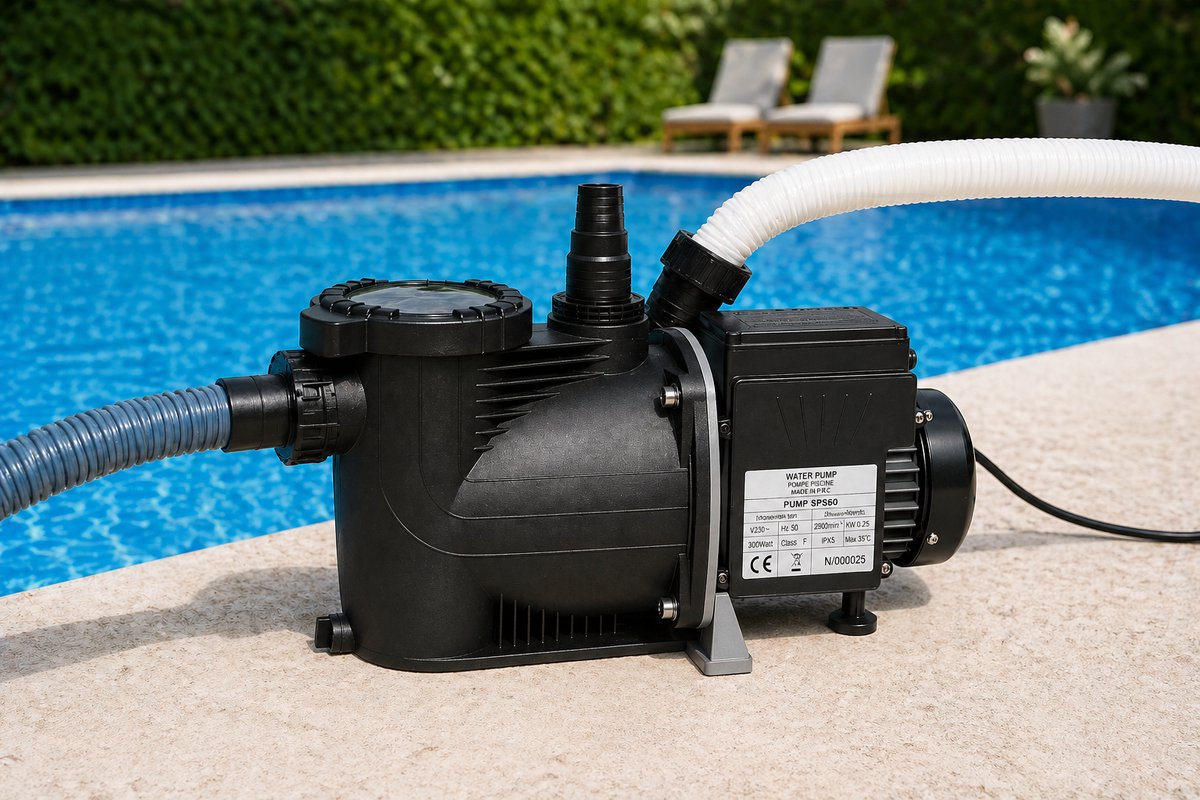 COIL Filterpompe Zwembad 12000 l/u – Circulatiepomp zwembad - zelfaanzuigend – 600W – Opvoerhoogte max. 8,5m - voor zwembaden tot 50m³ – foto 4