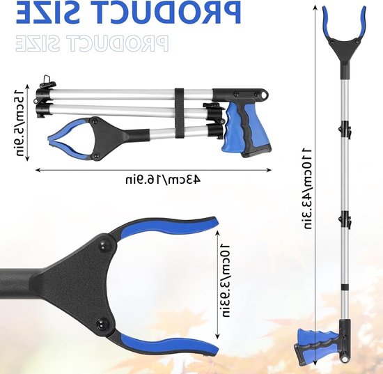 Folding Gripping Pliers 110 cm - Telescopische Gripgereedschap met 360° Draaibare Handgreep voor Ouderen, Gehandicapten en Zwangere Vrouwen van Merkloos	 — afbeelding 5