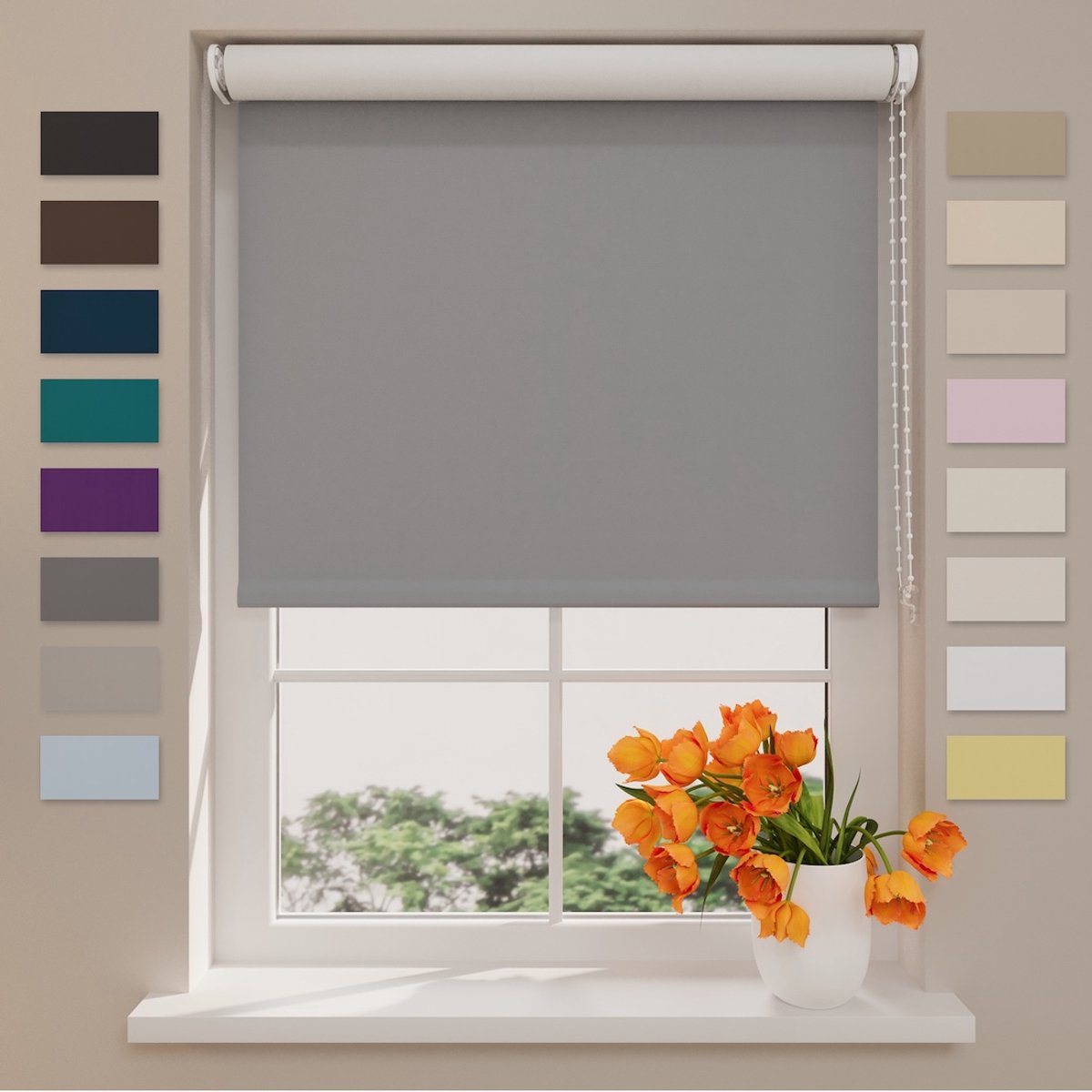 Rolgordijn Easy Verduisterend - Steel Grey - 80 x 190 cm