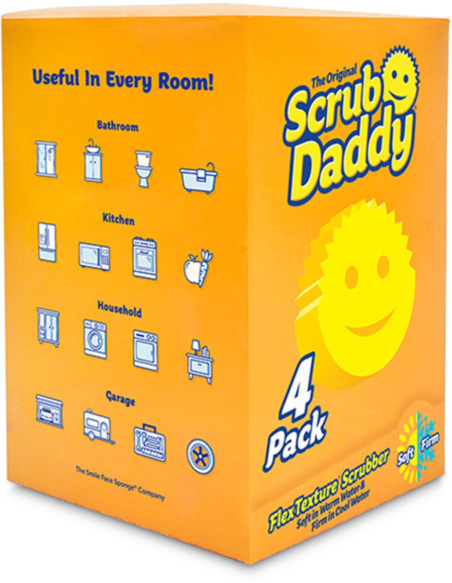 Scrub Daddy - Original sponzen - geel - 4 stuks