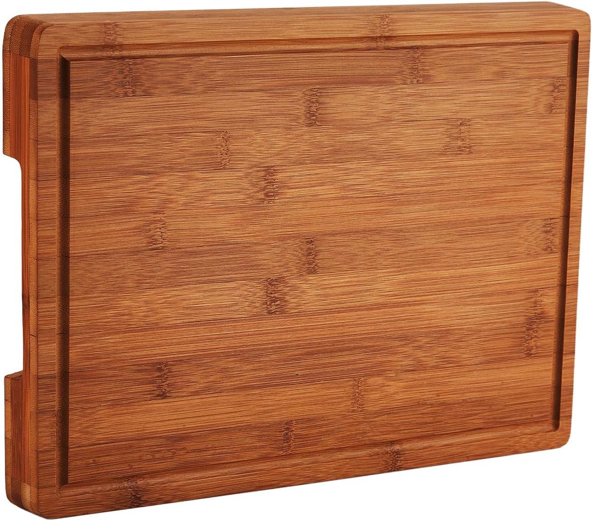 Bamboe Snijplank met Sapgeul - Extra Dik (2.5 cm) - Houten Hakblok voor Vlees, Groenten & Fruit - 40.6 x 28 cm