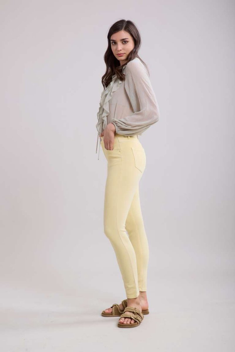 Toxik3 - Hoge taille jeans geel