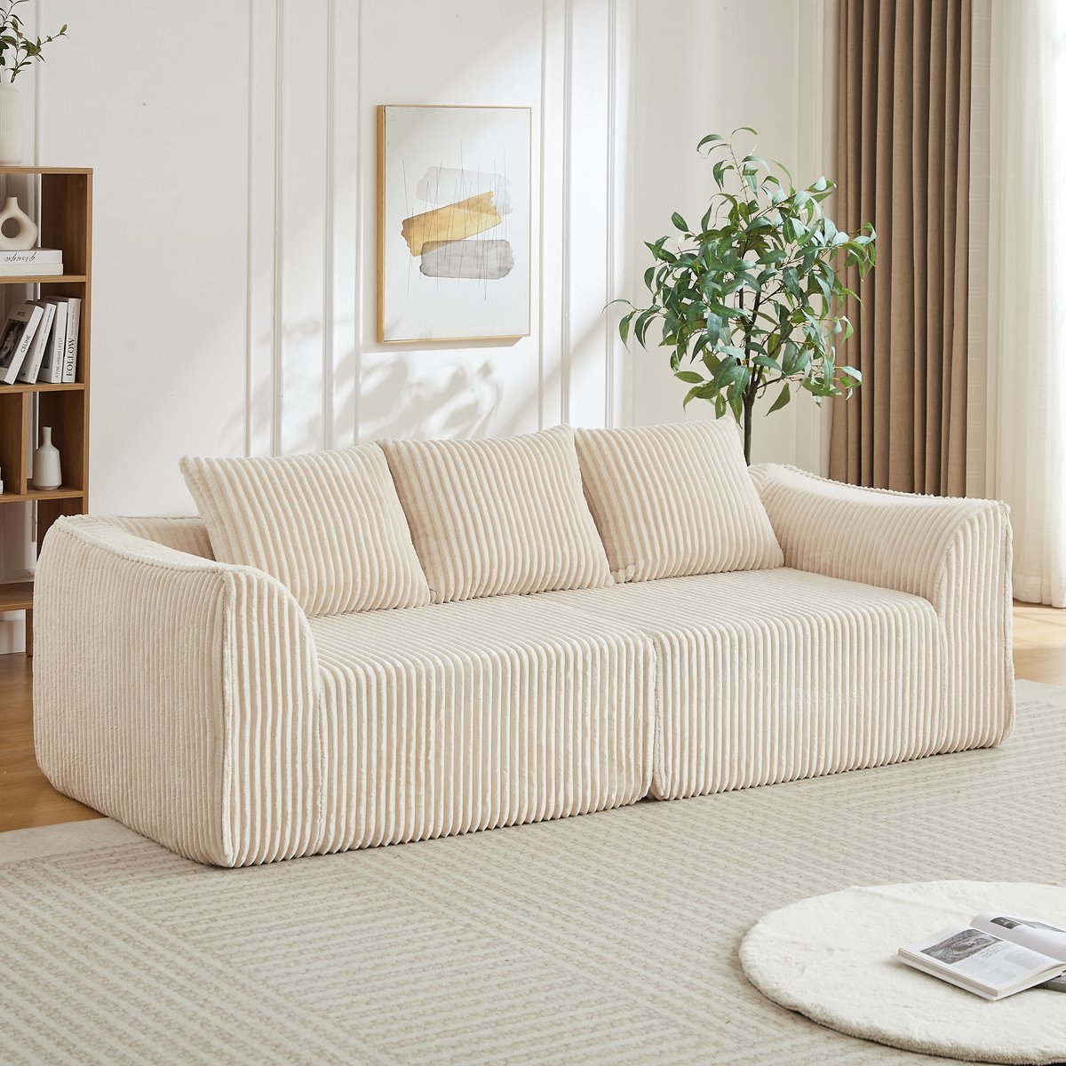REDOM - Modulaire 2-zits Bank met gebogen lijnen en brede zitting - Minimalistische lounge