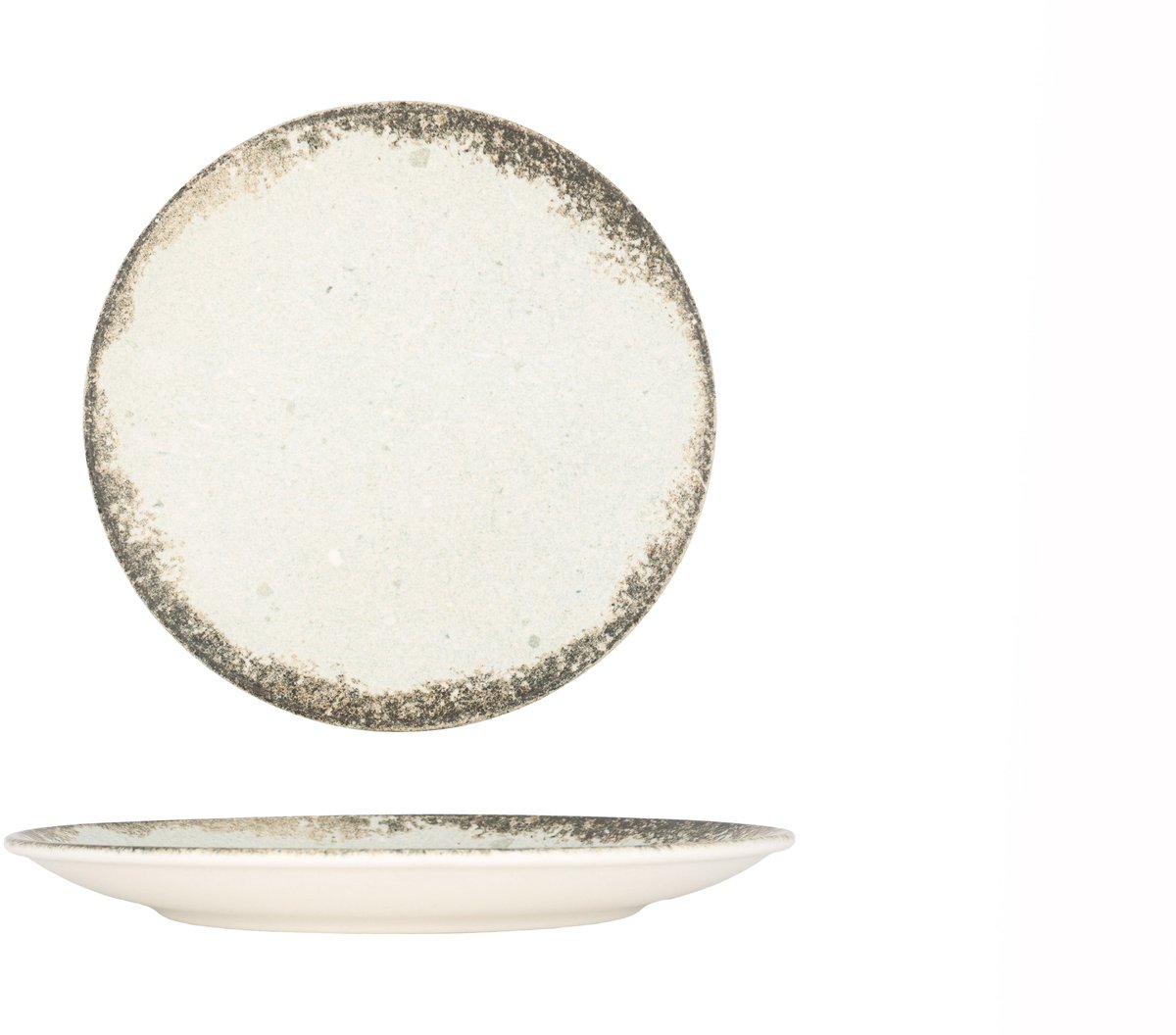 Kütahya Porselen Dinerbord - Rustiground - Porselein - 25 cm - set van 6
