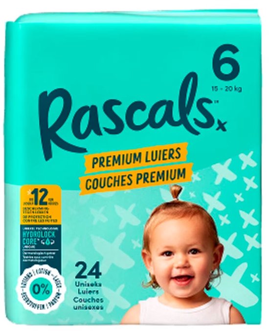 Rascal+Friends Baby Luiers maat 6, 16+ kg (24 stuks)