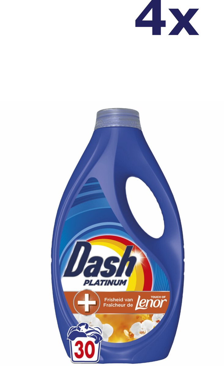 Dash Vloeibaar Wasmiddel Amber & Orchidee 30 Wasbeurten - 4 x 1350 ml - Voordeelverpakking