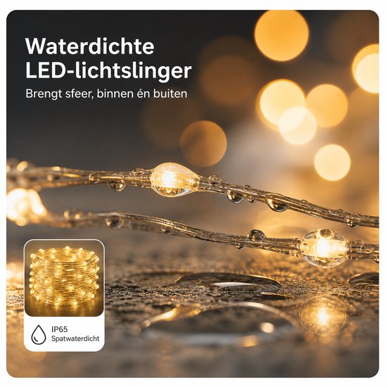 BOTC Lichtsnoer Binnen en Buiten Met Afstandsbediening - Fairy Lights 10 meter - LED Lampjes Slinger - Soothe Lichtsnoer Binnen - Op Batterijen - Warm White