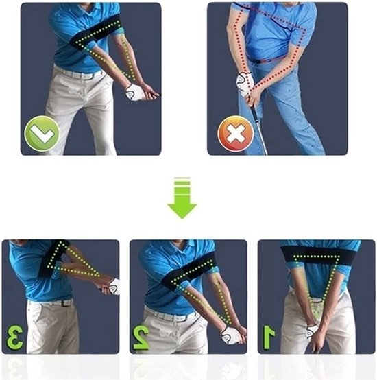 Golf Swing Training Armband Set van 2 Stuks voor Verbetering van Swinghouding en Techniek van GOLF — afbeelding 4